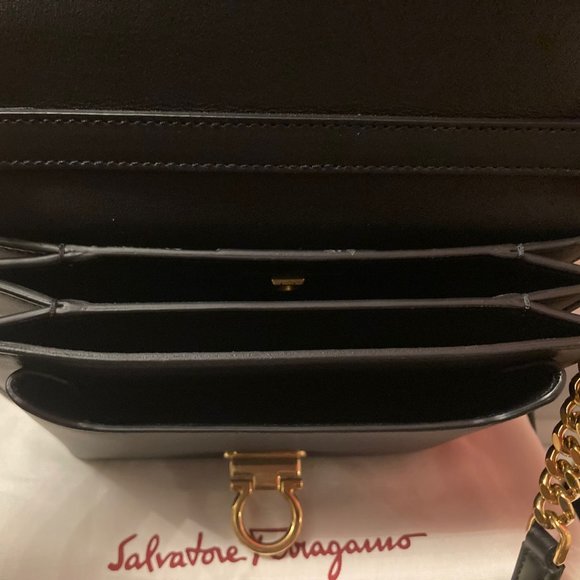 SALVATORE FERRAGAMO Small Gancini Trifolio Flap Crossbody Bag - Picture 4 of 5